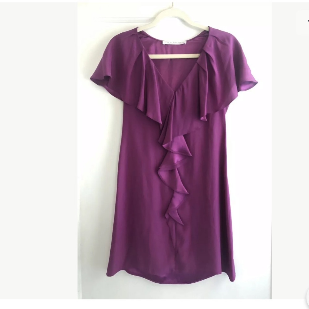 Ulla Johnson Silk Magenta Ruffle Dress Size 6